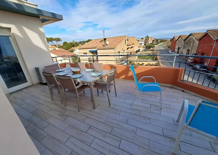3 Pièces Climatisé Avec Terrasse à Marseillan, Parking Privé, Proche Des Commodités - Fr-1-326-806 *